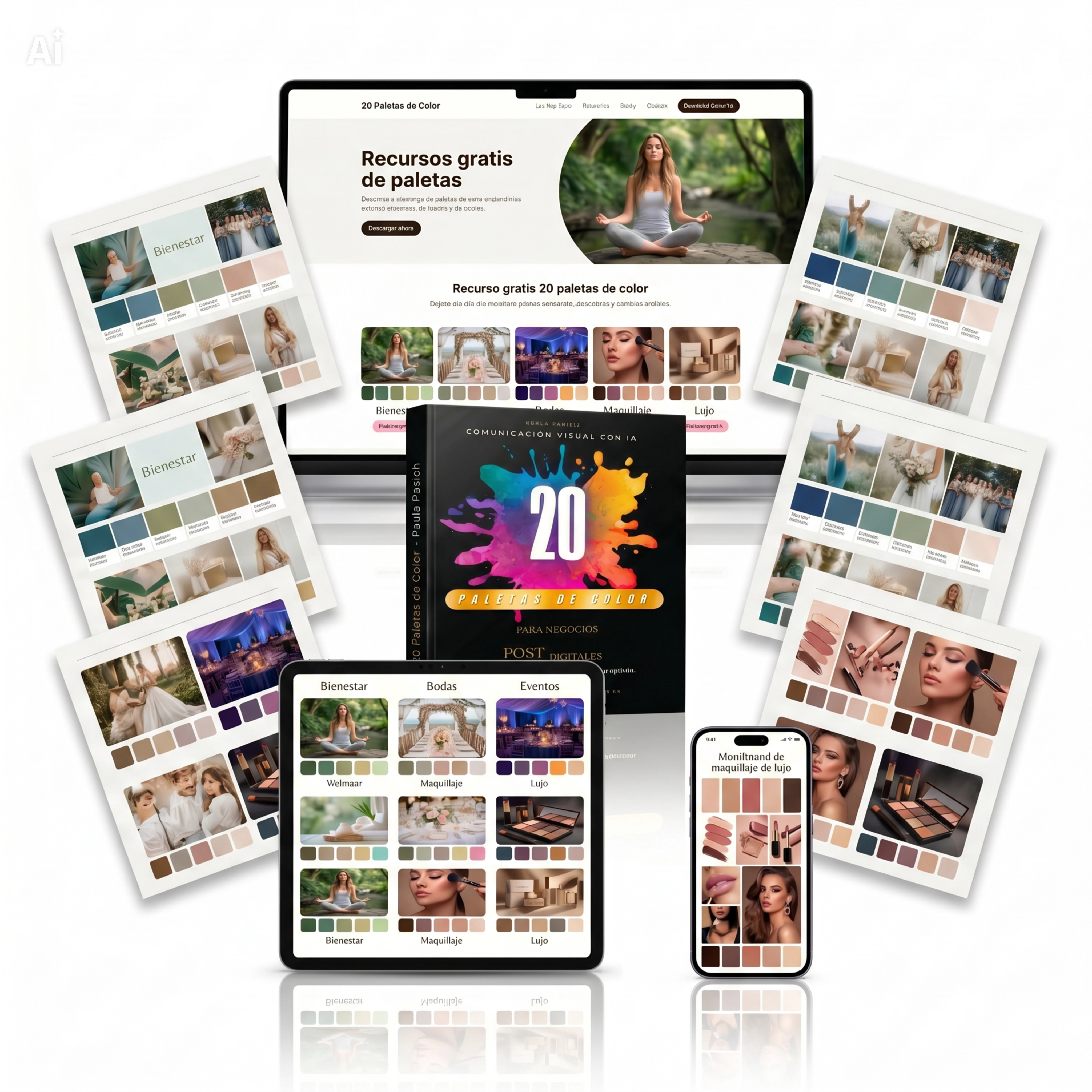 20 Paletas de Color — mockup